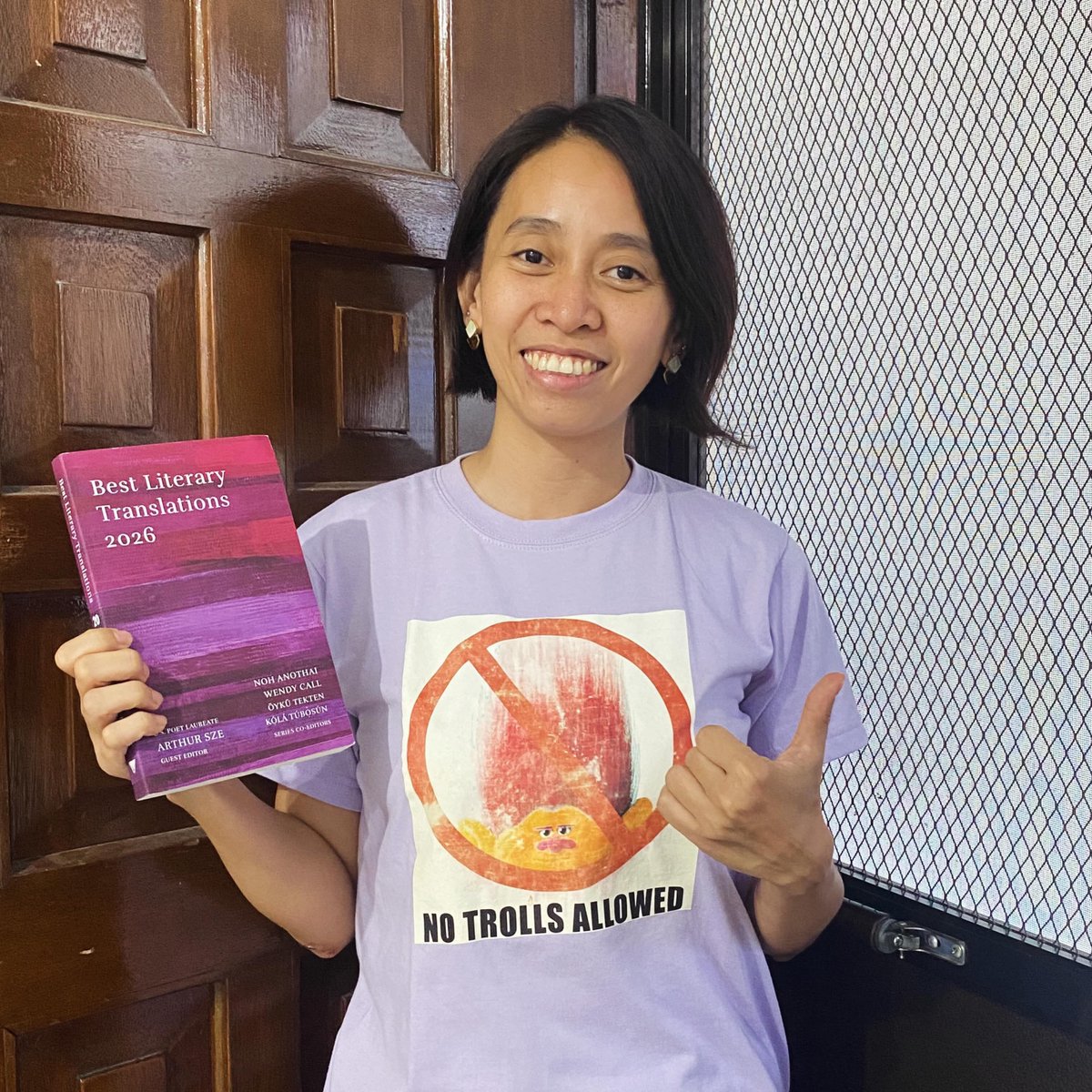 DeepVellum's tweet photo. Amanda Echanis -- Filipino poet, activist and political prisoner -- has been released! 

Her translation of Kerima Lorena Tariman's "Hunyo 12, Sa Kulungan" ["12th of June, in Prison"] is included in Best Literary Translations 2026. Thanks to @GantalaPress for getting her a copy! https://t.co/ooBhENTn9l