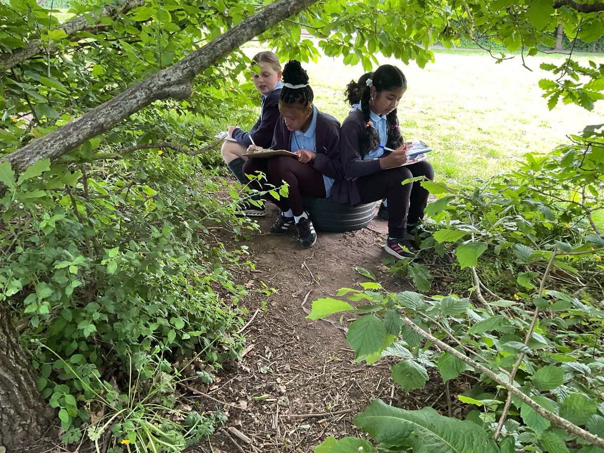 OLSMtweeters's tweet photo. Dosbarth St Peter have used our Forest School area to inspire their writing today, using the surroundings to support creativity #literacyoutside #classwithoutwalls #creativeindividuals https://t.co/hBvvrWcioE