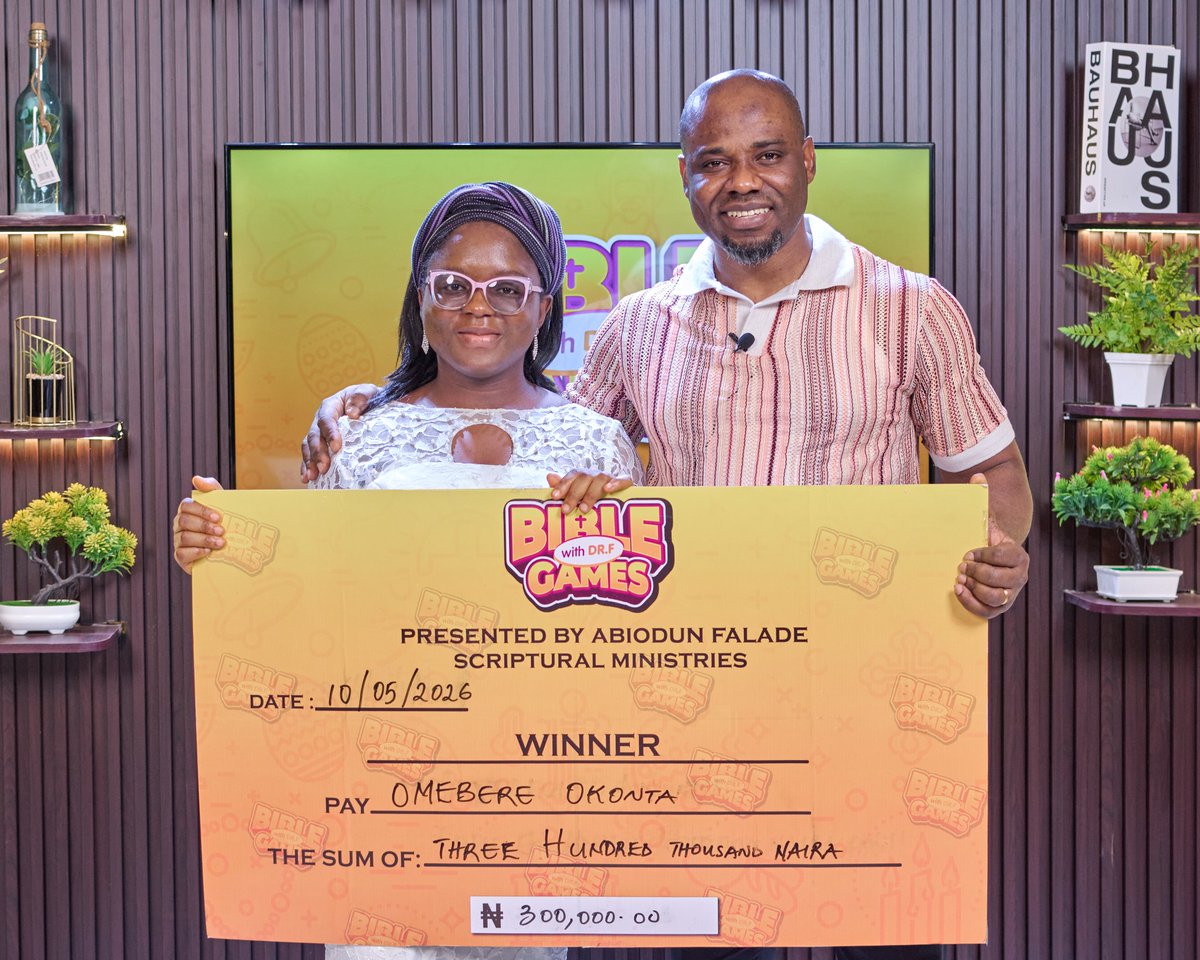 bgwithdrf's tweet photo. Ladies and gentlemen, please meet Miss. Omebere Okonta, our week 8 player on our liveshow yesterday on Bible Games with Dr.F

Miss Okonta won 300,000 naira yesterday on the show to the glory of God. We thank God

Congratulations to her. 👏👏

#winner
#biblegameswithdrf https://t.co/B5N22wfu9e