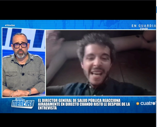 VeroLinda2021's tweet photo. Y lo han puesto... y bien q han hecho. Al despedir a Pedro Gullón Director general de Salud Pública (q bien nombran a los cargos) poniendo gestos y llamando "hijo de fruta" a Risto.
Cuando no les dejas dar mitíns de lo q ellos quieren pues les sienta mal claro. https://t.co/FS0o9Kd9vs