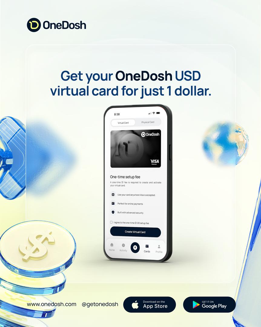Get the OneDosh USD virtual card and unlock seamless payments anywhere <a href="/Visa/">Visa</a>  is accepted.

#OneDosh #VirtualCard #Globalpayment #Crossborderpayment