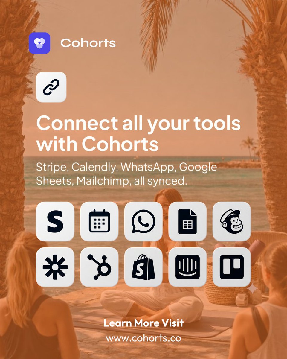 CohortsC0's tweet photo. Stop wasting time switching between your multiple apps to manage a retreat.

Ready to automate your workflow? Connect your first tool today at: 👉 https://t.co/uyZGt2ojSO
#WorkflowAutomation #SaaS #retreats #ProductivityHacks #Cohorts https://t.co/ztbdEXXNIP