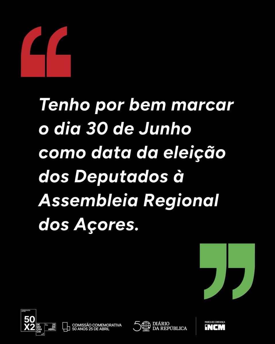 diariorepublica's tweet photo. Há 50 anos, a 11 de maio de 1976, eram publicados no Diário da República os Decretos n.º 337-A/76 e 337-B/76, que fixavam a realização das primeiras eleições para as Assembleias Regionais dos Açores e da Madeira.
#Diarios1976 #50x2 #50xTodos #FitaDoTempo #diariodarepublica #incm https://t.co/BdooRu1uLX