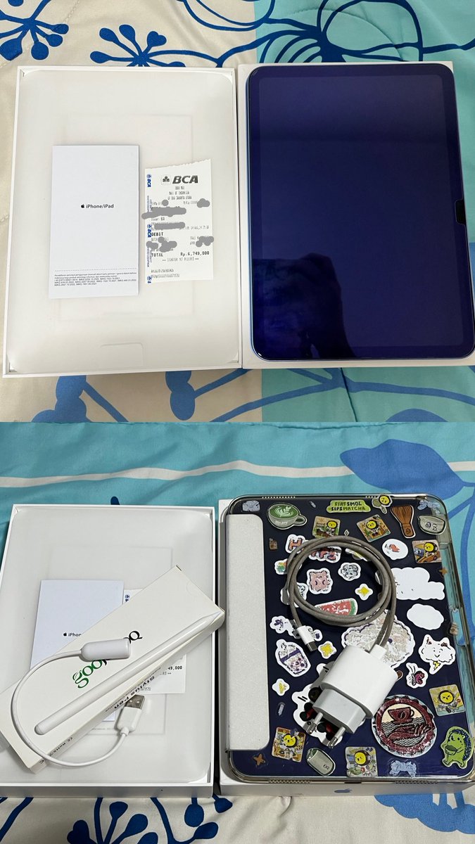 pluviovhee's tweet photo. wts iPad Gen 10 64GB iBox blue wifi only
5jt (negotiable)

•Pemakaian santai (nonton, denger musik)
•Mulus 100%
•Sticker, Box, Charger lengkap
•Free goojodoq stylus pen 12th gen + charger
•Tempered glass anti radiasi
•COD Jakpus https://t.co/Ceicl1QExg