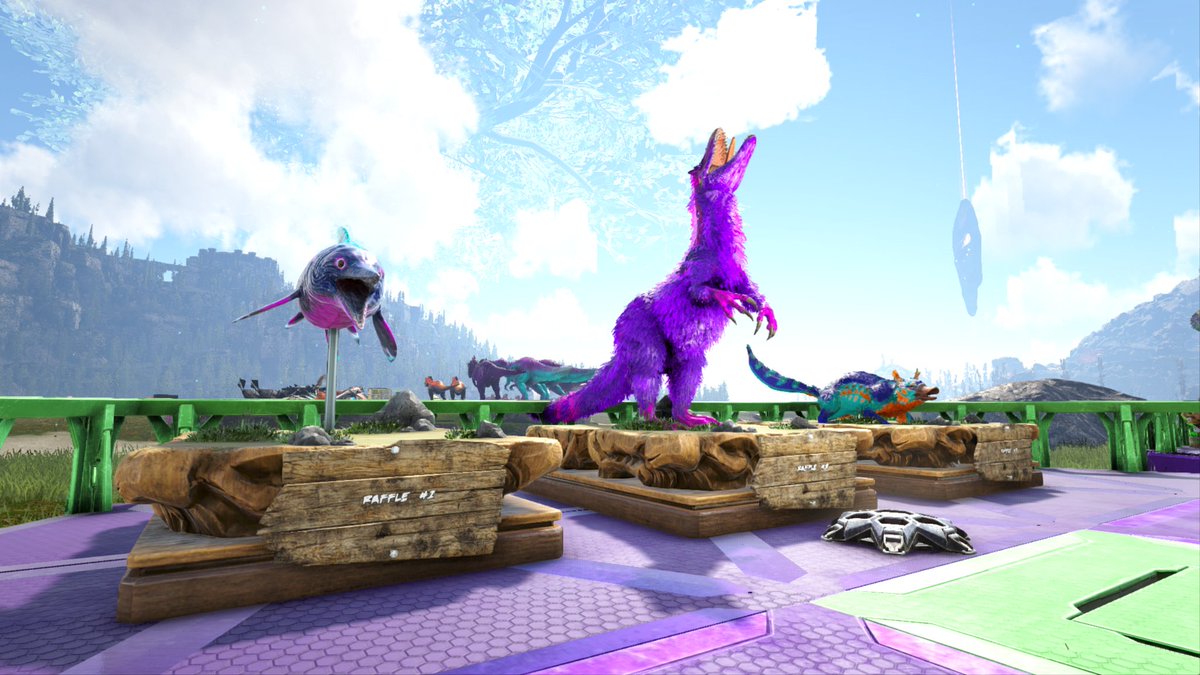 Lemuria_Island's tweet photo. Lots of dinos at one of our more recent Evolved markets! Did you win the raffle survivor?
https://t.co/Ik8lGfuEP9
#ark 
#gaming 
#dinosaur 
#cluster 
#videogame https://t.co/DkTfz6NxVs