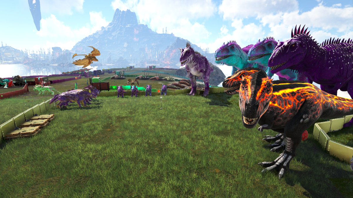 Lemuria_Island's tweet photo. Lots of dinos at one of our more recent Evolved markets! Did you win the raffle survivor?
https://t.co/Ik8lGfuEP9
#ark 
#gaming 
#dinosaur 
#cluster 
#videogame https://t.co/DkTfz6NxVs