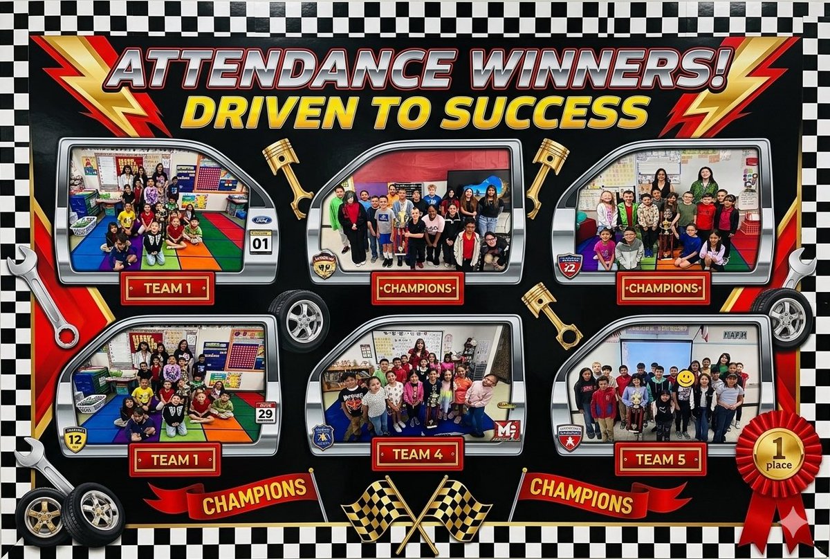 VHESCrusaders's tweet photo. Huge congrats to our attendance champions! These PreK to 5th grade Crusaders raced to school, were on time, and have earned their well-deserved trophies! 💨🏆 Let's see that championship spirit, Crusaders! You’re the fastest on the track!
#CrusadersAttendance #StartYourEngines https://t.co/Sd0ghnl6NX