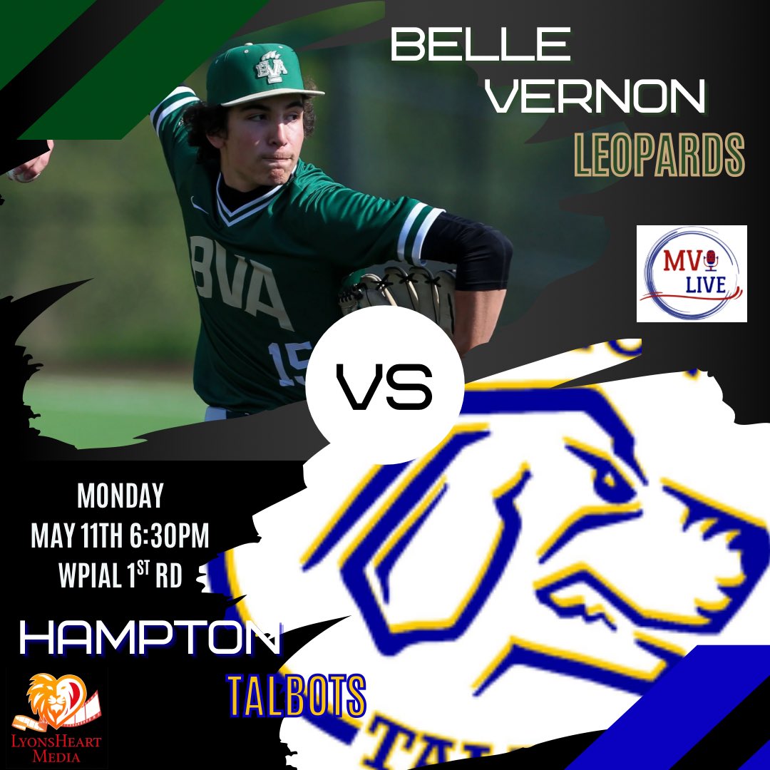 live_mvi's tweet photo. MVI Live on NFHS
It’s the WPIAL 1st Round on the Network as the Leps take on the Talbots 

⚾️: Belle Vernon 🆚 Hampton 
 📍 Gateway
🕡6:30
🎙@ALyons2631 
💻 https://t.co/c7kdKbdC9r https://t.co/CzTvKmA6Ku