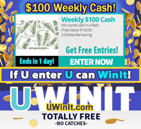UWinItSweeps's tweet photo. Put $100 Cash in your wallet! 💸The next weekly drawing ends in 1 day!⌛

✔️Enter Now 👉 https://t.co/SKCDsgdxHr
🆓 Totally 💯 FREE! No catches!
😎If you enter, you can Win It! https://t.co/tC1z5brGvS