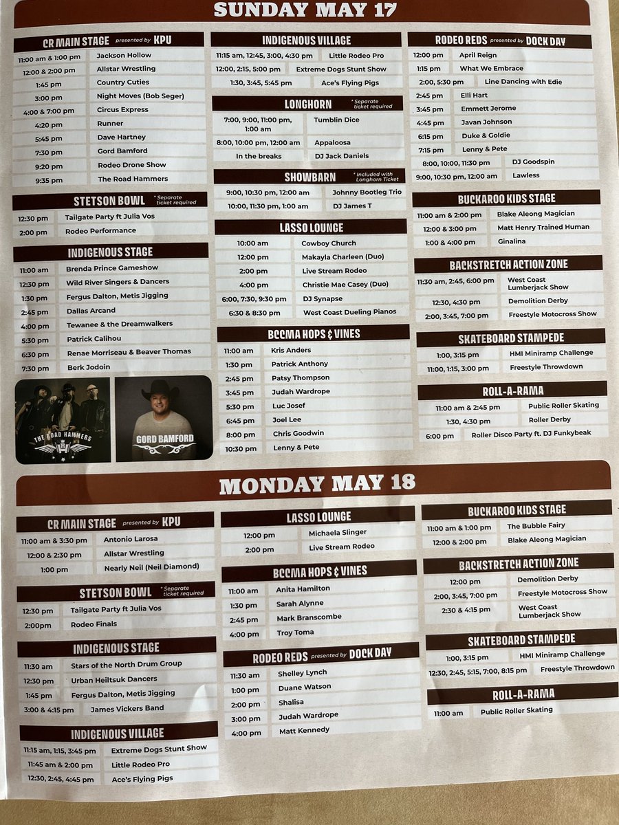 billyblue71's tweet photo. Amazing lineup at the Cloverdale Rodeo https://t.co/3i6BuYICbY