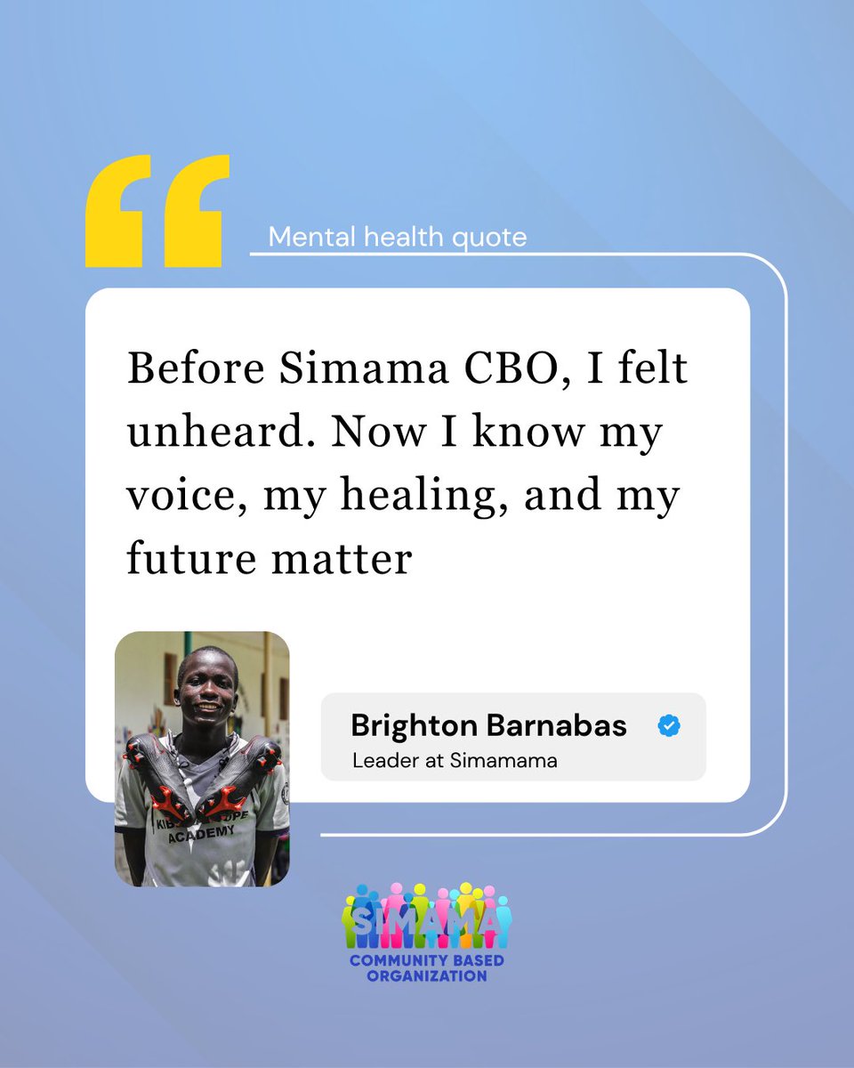 simamacbo's tweet photo. This Mental Health Awareness Month, Simama CBO continues creating safe spaces where children are heard, supported, and empowered to heal and thrive. 🌱 https://t.co/lnFYiZPj7F