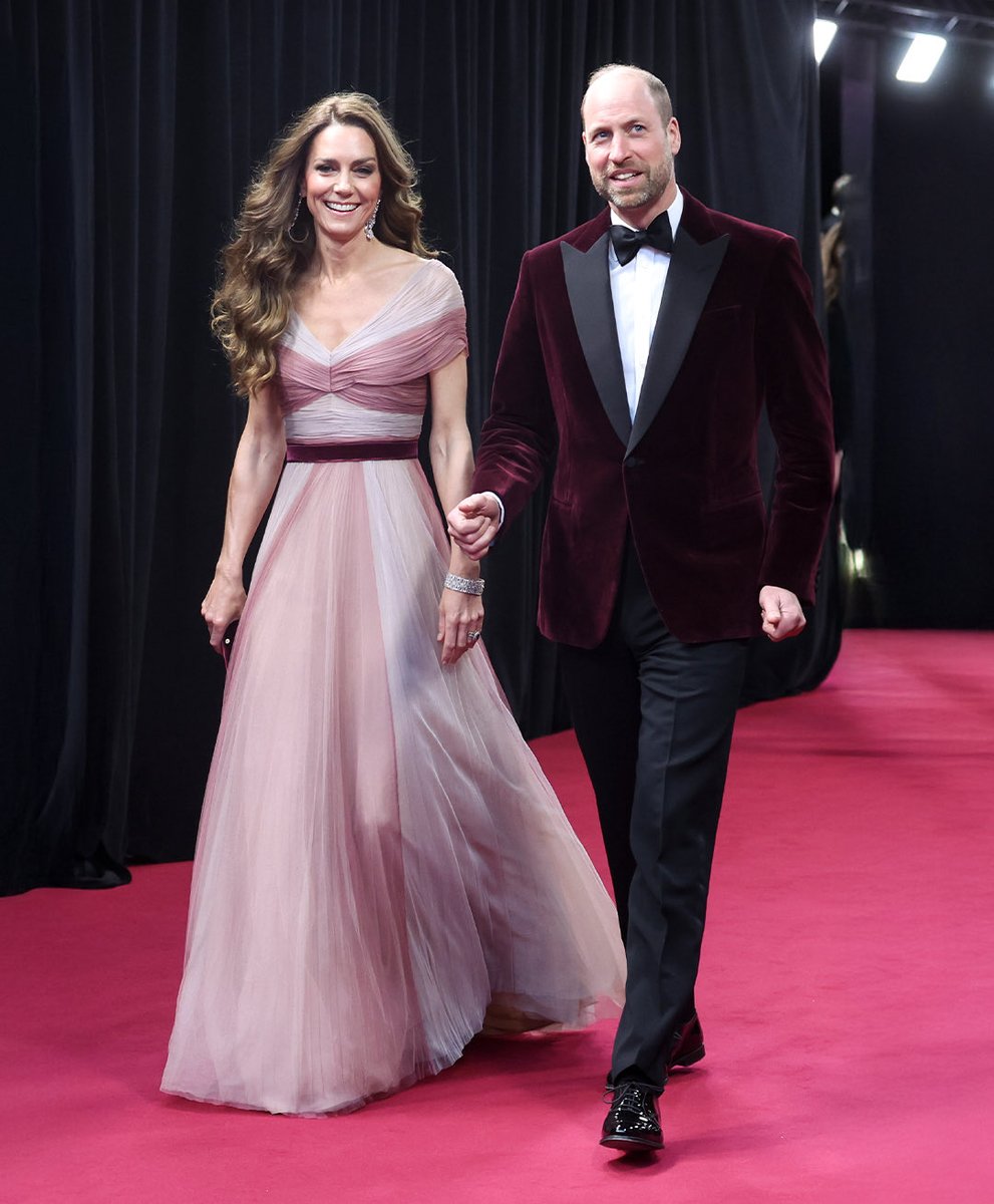 The Prince and Princess of Wales attending the BAFTA Film Awards this year 💗
