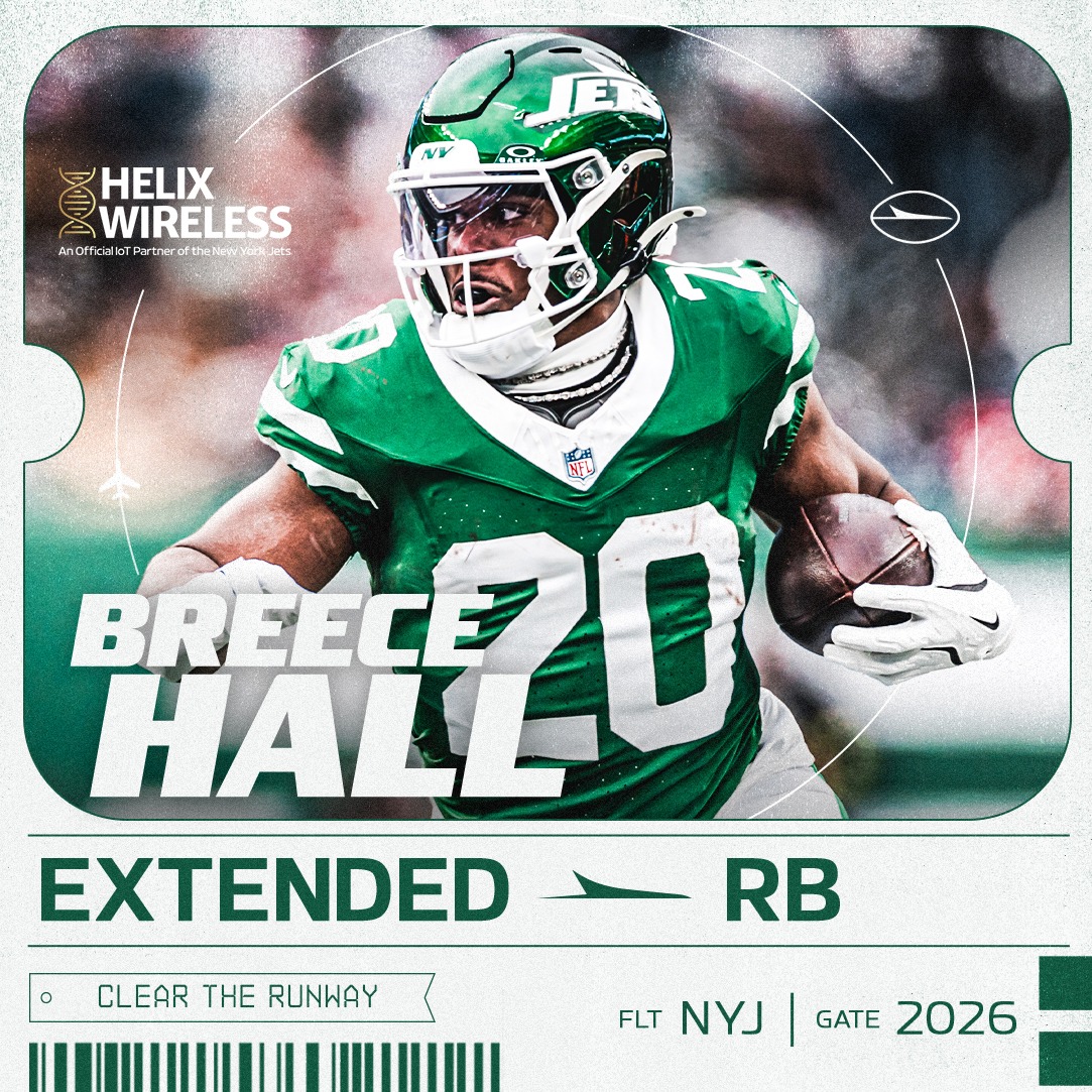 nyjets's tweet photo. OFFICIAL: Breece is here for the long HALL ‼️