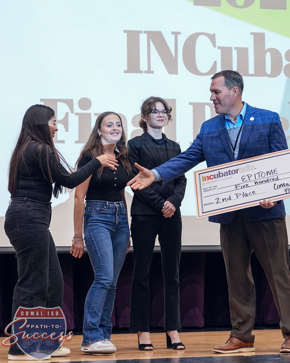 cisdnews's tweet photo. The path to success was on full display at our INCubator Final Pitch Night. Congratulations to SodaPop on being named this year’s winning team, and congratulations to every student who shared their ideas on stage. #pathtosuccess #comalisd https://t.co/xOWHACe3Hj