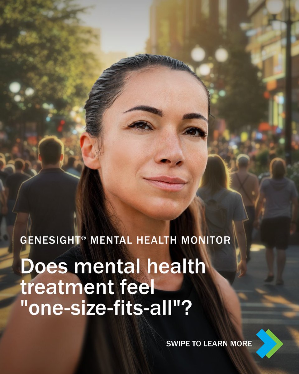 GeneSight's tweet photo. New national survey data shows only 13% of those diagnosed with depression and/or anxiety found success with their first medication. 84% of people surveyed agree that mental health medication should be personalized. Learn more:🧬 Learn more; https://t.co/ihfaqzacou https://t.co/AmKcALXm9z