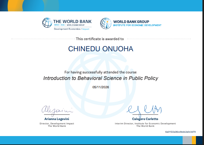 chiefned1's tweet photo. Introduction to Behavioral Science in Public Policy📌
Thank you @WorldBankGroup @WorldBankAfrica  #behaviour #science #public https://t.co/OflM2Yse7k
