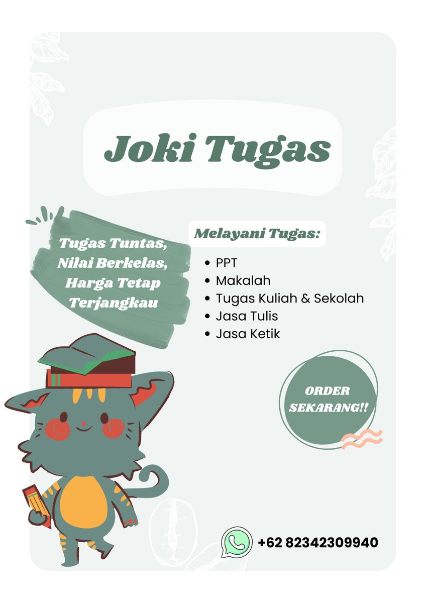 jemisong22's tweet photo. ayoo yang males ngerjain tugas, udah kepepet deadline. mau nilai bagus harga merakyat. joki disini aja dijamin amanah, jujur, dan bisa nego harga tentunya. langsung aja chat https://t.co/aXCVXfSF2o https://t.co/BU0R0fMmNM