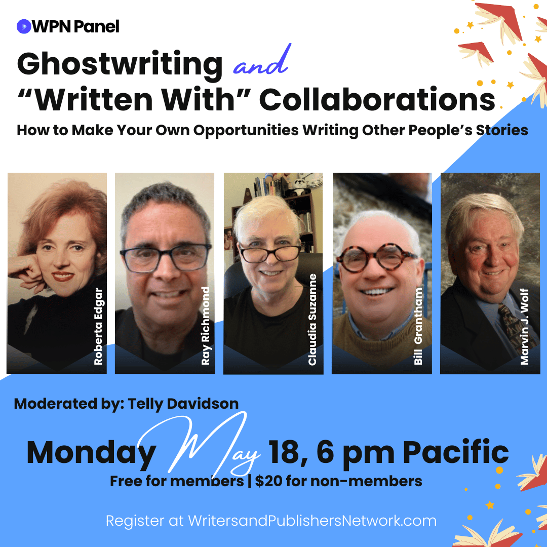 RobinQuinninLA's tweet photo. Next Monday, learn the ins and outs of #ghostwriting at @writerspubsnet1. RSVP & learn more: https://t.co/OBQPcQWjPM #amwritng #writerscommunity #books https://t.co/xGZdIIag52
