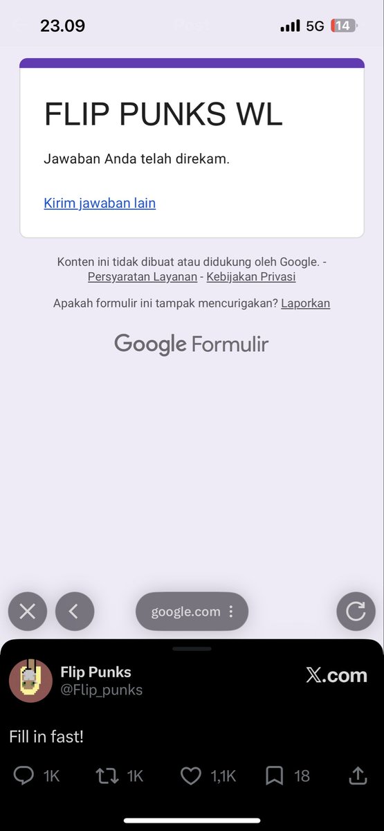 lubis17021's tweet photo. @Flip_punks 0x818f6E941E5AF4d532B05458E474775E9FF131b7 https://t.co/VQ5UPjo90H