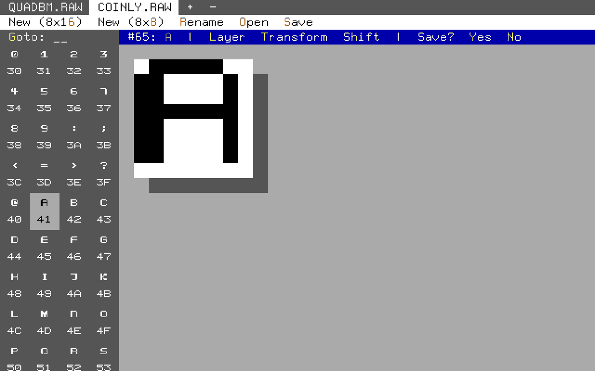 Sennoma's tweet photo. VGA FONT EDITOR ONLINE
Online VGA bitmap font editor. Edit and create VGA Pixel fonts in your browser.
https://t.co/GTkPPBz1TB https://t.co/xtWK0PU27y