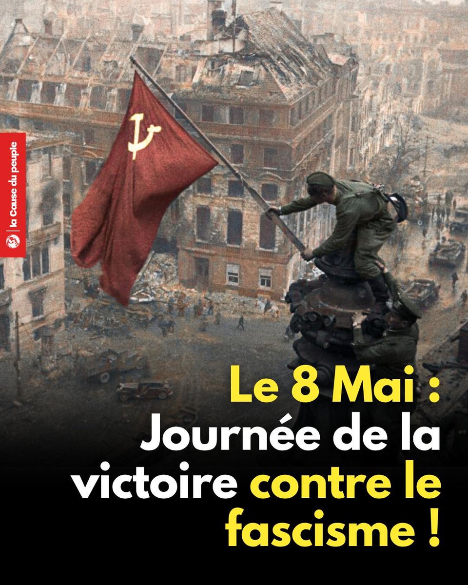 Cause_du_Peuple's tweet photo. 🔴⚡Le 8 mai : Journée de la Victoire contre le fascisme !

"Il s’agit aujourd’hui de continuer à construire les forces révolutionnaire et constituer un front uni avec toutes les forces sincères contre l’ennemi de classe, la bourgeoisie."

https://t.co/IhjKDw7HtY https://t.co/qyeI95Ok4N