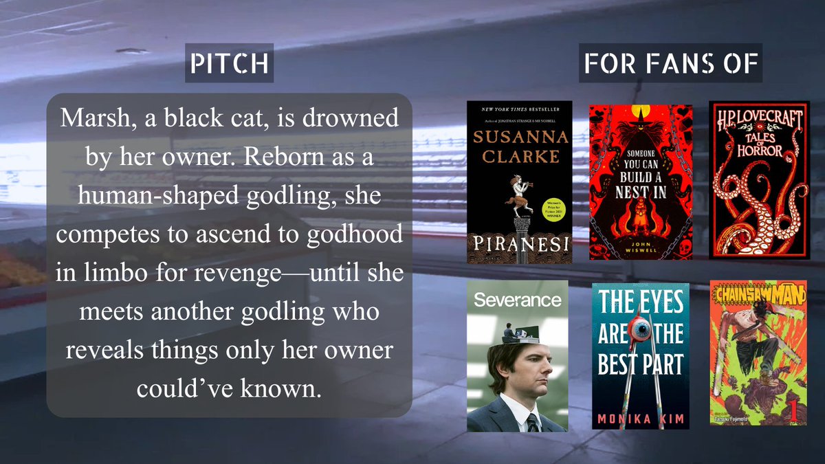 aziossman's tweet photo. My agent's guide to GODCAT, a PIRANESI x SOMEONE YOU CAN BUILD A NEST IN dark fantasy/horror blend (with big 5 editor interest + an award)!

I'm #amquerying in a few weeks, so if you've liked a pitch for this, expect something in your inbox soon🐈‍⬛🫀🐦‍⬛ #writingcommunity https://t.co/5UNqlIYPfC