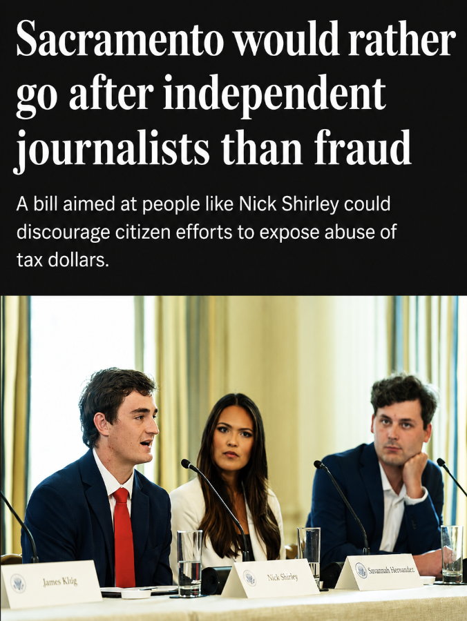 KevinKileyCA's tweet photo. The Washington Post Editorial Board agrees with me: the California bill targeting citizen journalists is a threat to the First Amendment and an attempt to conceal rampant fraud. https://t.co/PE3YjuMcvs
