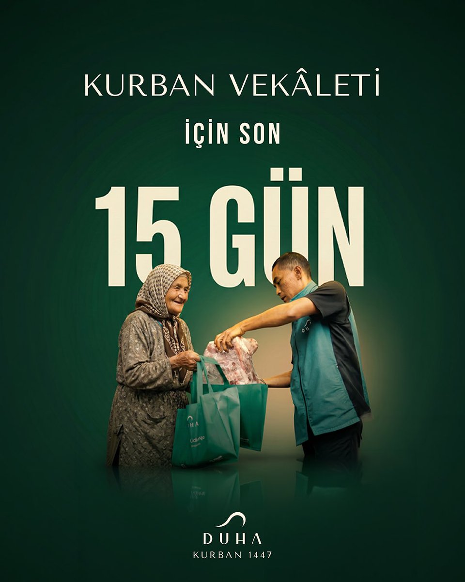 DuhaKurban's tweet photo. Kurbanın bereketi niyetle başlar, emanetle korunur ve ihtiyaç (hak) sahibine ulaştığında tamamlanır. Son 15 güne girerken vacip kurban vekâletiniz için sınırlı süreyi değerlendirerek ibadetinizi huzurla tamamlayabilirsiniz.

🔗 Vekâlet için: https://t.co/IXaWqfp3p8 https://t.co/MKloLDB0rn