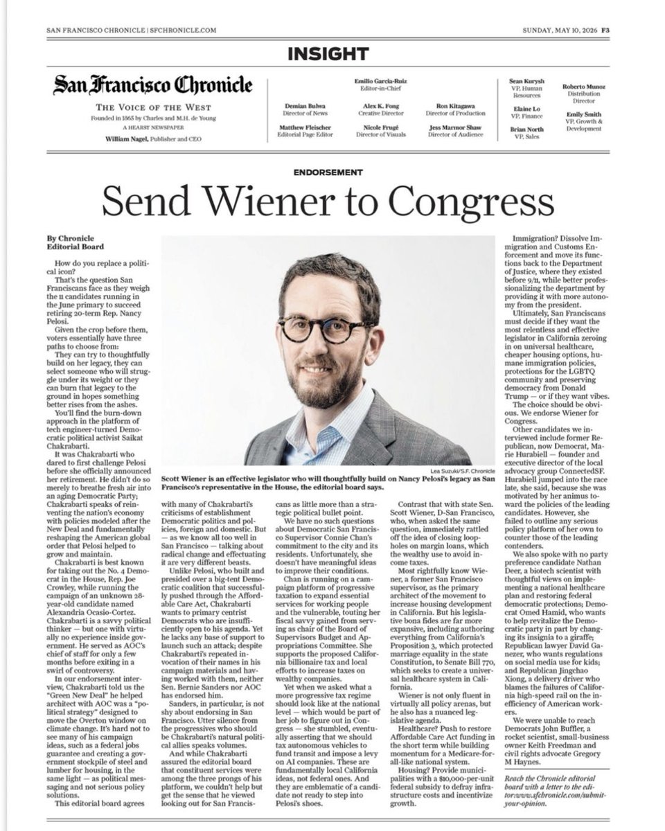Senator Scott Wiener tweet media