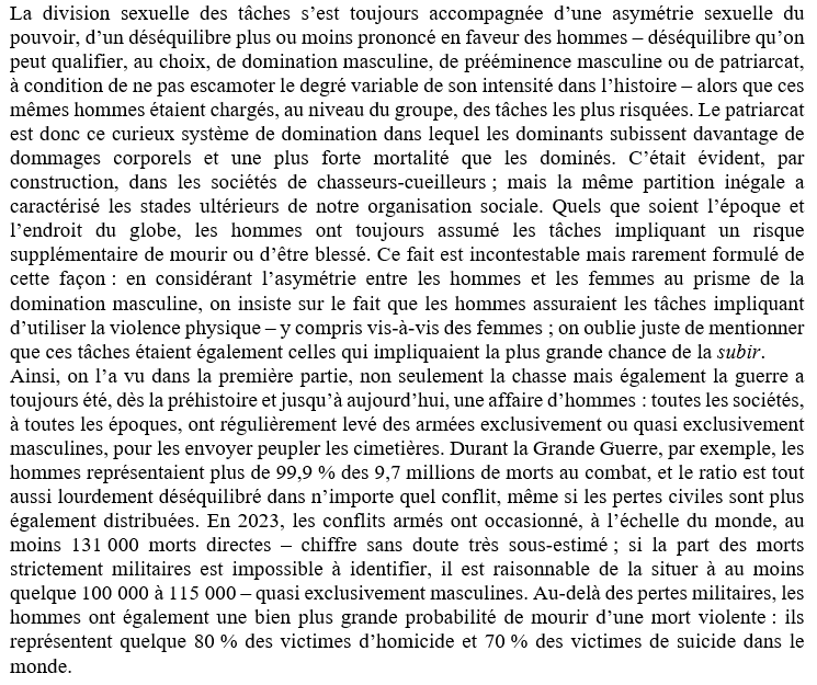 pheacienne's tweet photo. Ce sont les hommes qui ont intérêt à abolir le patriarcat, "ce curieux système de domination dans lequel les dominants subissent davantage de dommages corporels et une plus forte mortalité que les dominés."
Nicolas Pichoff et Véra Nikolski, Pourquoi les Amazones n'existent pas👇 https://t.co/YTpleRIYg4