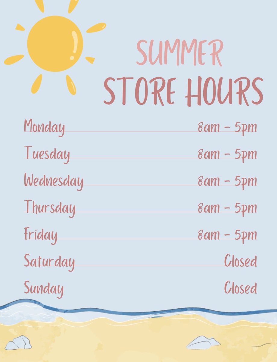 UTCBookstore's tweet photo. Hey Mocs! Summer is here!! ☀️☀️ Here are our revised hours for the summer! 

#summer #utc #college https://t.co/Vxe1ZuldYs
