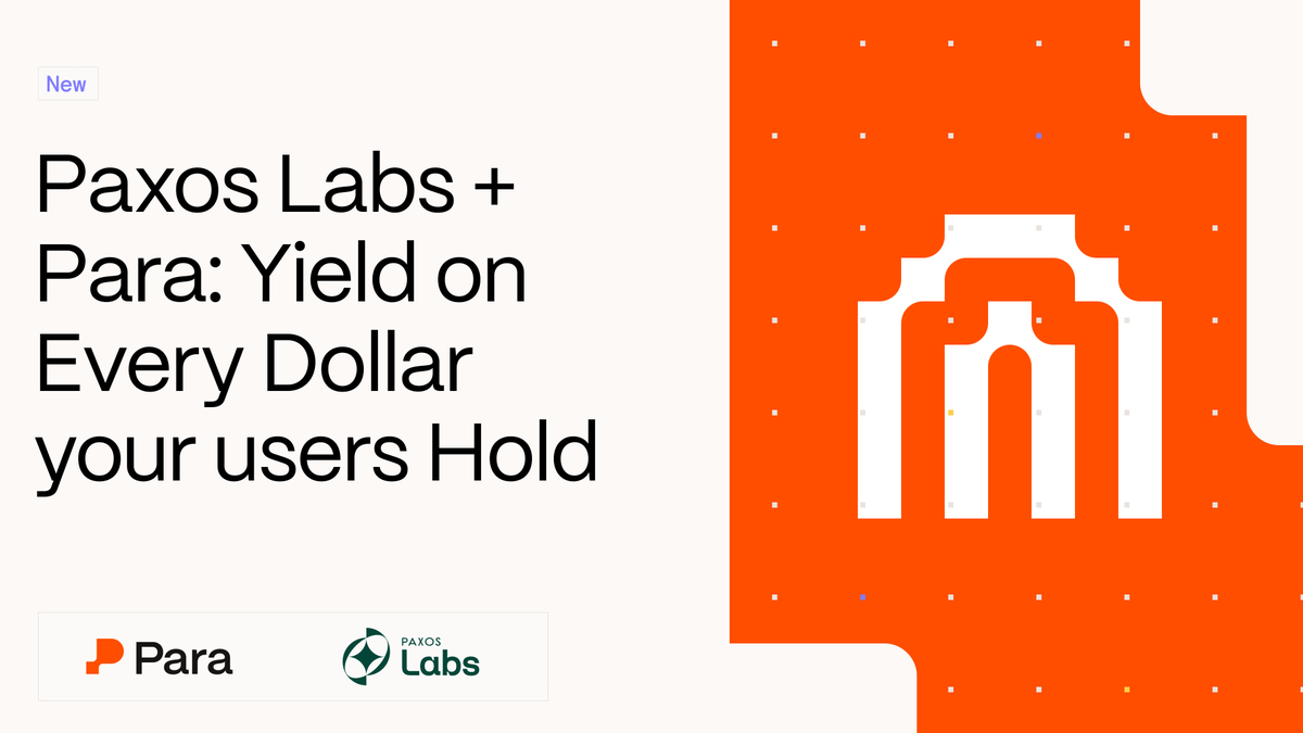 get_para's tweet photo. Excited to partner with @PaxosLabs, enabling Para developers to easily integrate yield into their fintech apps and products without the extra infrastructure headache

Teams building on our platform can now tailor their UX for their audience by modifying collateral types, fixed or variable return rates, and more. Live today ✴️