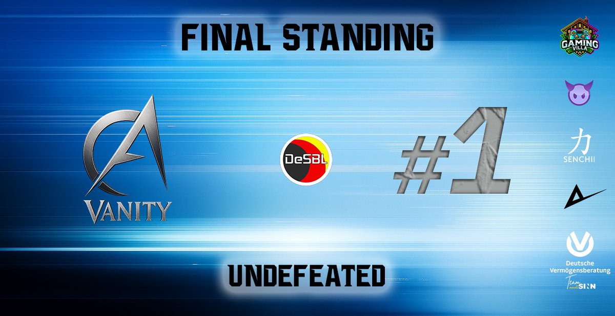 AuroraEsport_eV's tweet photo. Guten Abend Community! 💪

Und noch mehr starke News für Team Vanity! 🔥

Auch in der DeSBL Liga 2 beendet das Team die Season auf dem 1. Platz – und das ebenfalls ungeschlagen! 🏆💯

Eine dominante Season in beiden Ligen und ein klares Statement von Vanity. Stark abgeliefert! 🚀

#TeamVanity #DeSBL #Connect2Play #Champion #Undefeated #Esports #Competitive #GamingCommunity