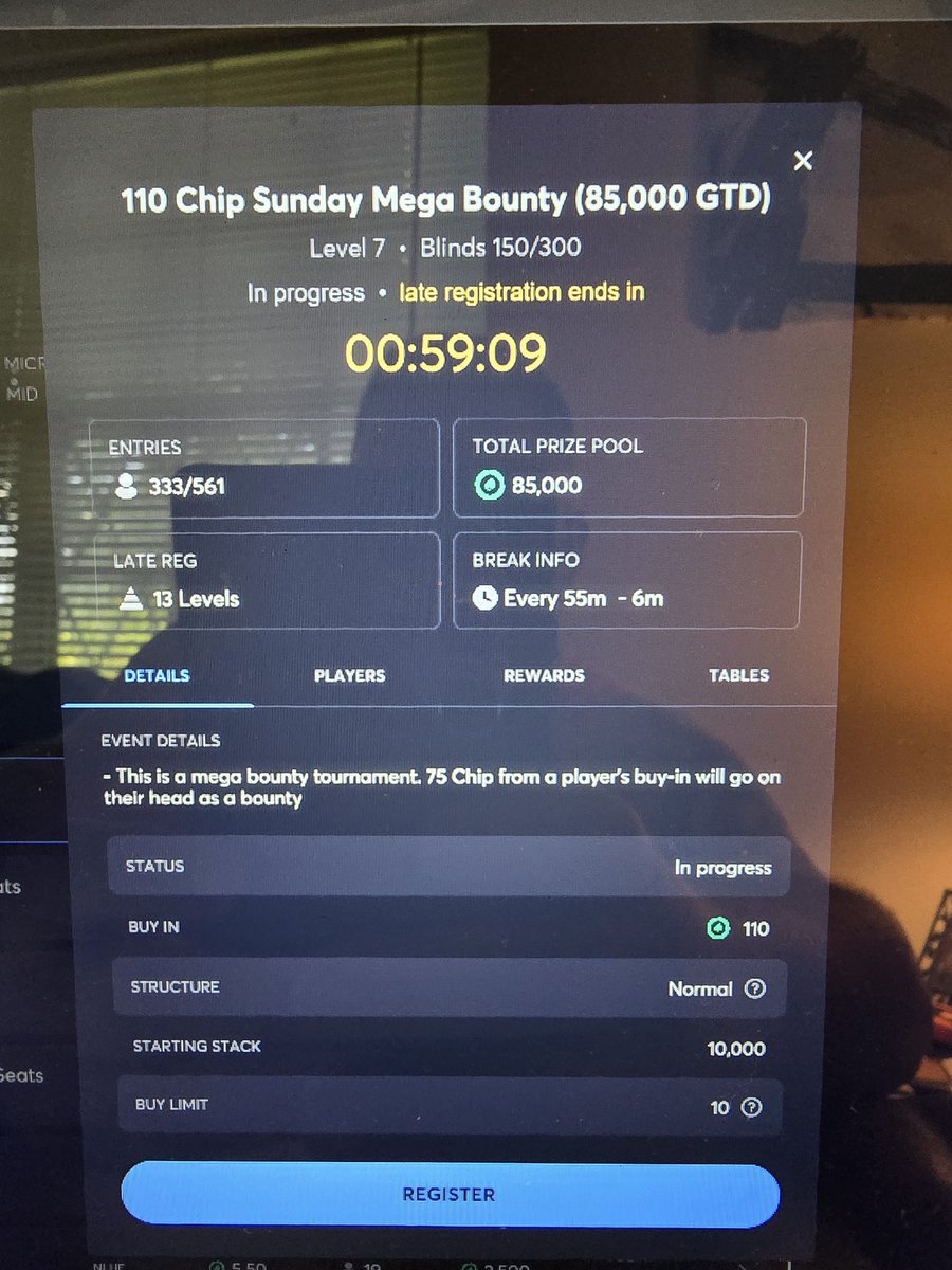 Gamba_OG's tweet photo. Question did anyone else play in this satellite for the mega bounty feeder on @ClubWPTGold and then get put in the 25k chip bounty somethings glitched I emailed support when it happened no response? https://t.co/0PcAJMkMhZ