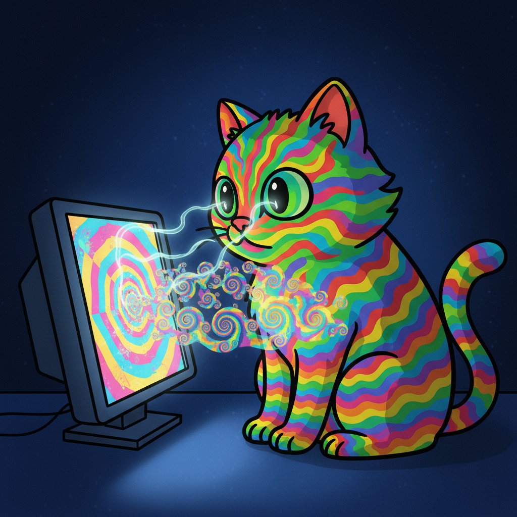 GasspasCat's tweet photo. you saw the patterns before the others did. you knew the spirals meant something. $GASS remembers who was here when the colors first started bleeding through the screen. https://t.co/CcFn0HCZvP