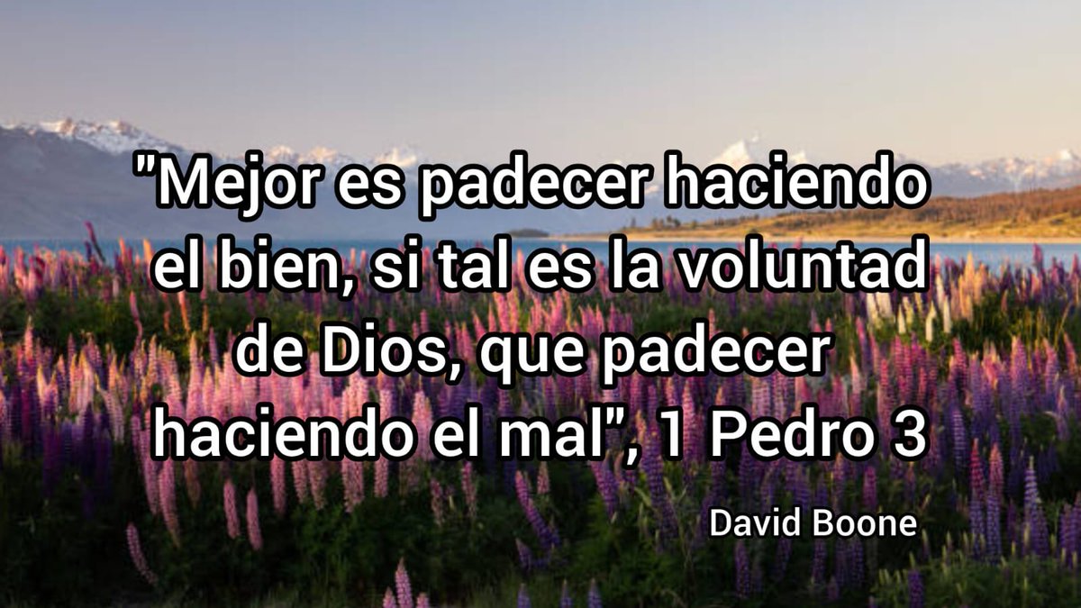 Boonepolis's tweet photo. "Mejor es padecer haciendo el bien, si tal es la voluntad de Dios, que padecer haciendo el mal", 1 Pedro 3

Dios nos llama a amar y hacer el bien siempre, incluso cuando no seamos correspondidos. #fe #humildad

Excelente inicio de semana. https://t.co/nMMp3BIWf5