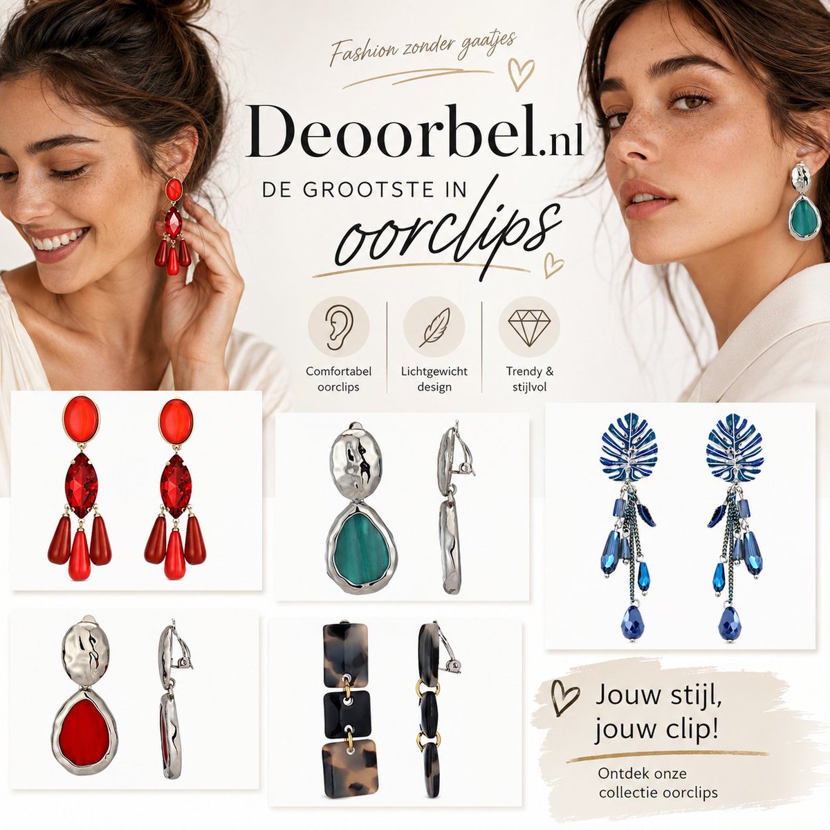 deoorbel's tweet photo. ✨ Nieuwe oorclips collectie bij https://t.co/xR2YXutNDP!
Van opvallend rood tot stijlvol blauw en moderne vormen 💕
Geen gaatjes nodig, wel een prachtige uitstraling.
De grootste in oorclips van Nederland.
#oorclips #clipoorbellen #deoorbelnl #sieraden #oorbellenzondergaatjes https://t.co/zce5TQ7GMz