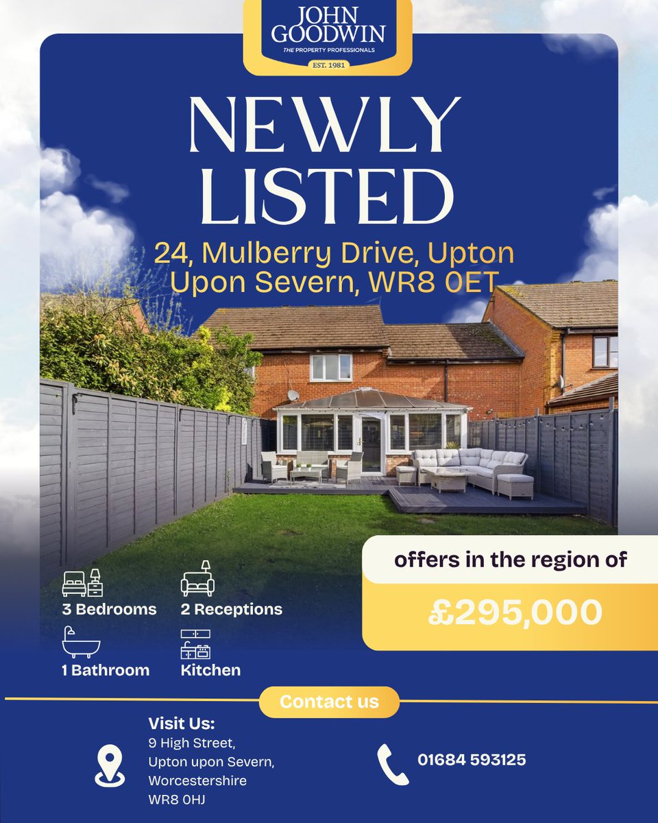 JGoodwinFRICS's tweet photo. Newly Listed: 24 Mulberry Drive 🏡

This home is a tastefully updated and extended 3 bedroom family home with spacious living accommodation and a south-facing garden.

If you would like to learn more, contact the Upton team:

📞 01684 593125
📧 Upton@johngoodwin.co.uk https://t.co/sKFV1775dB
