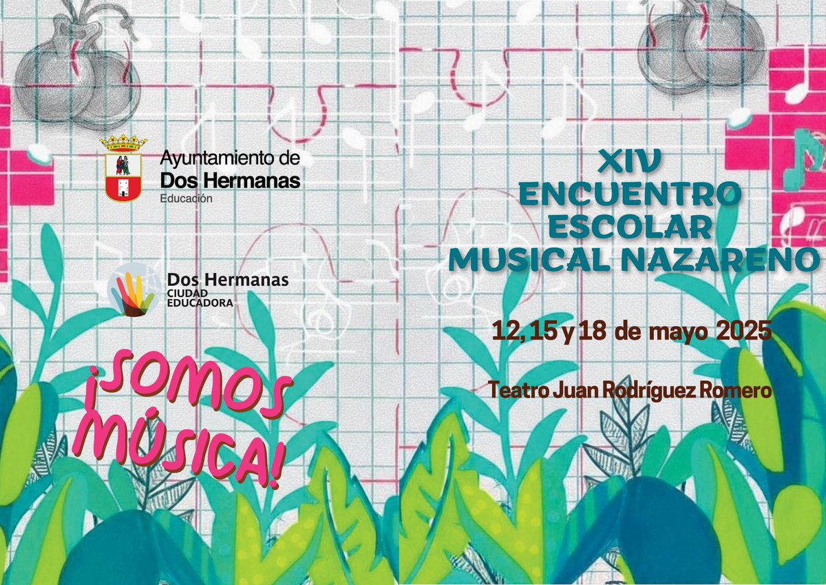 EducacionDH's tweet photo. Música escolar en el Teatro Juan Rodríguez Romero 🎶 12, 15 y 18 de mayo, con alumnado nazareno. ¡Somos música! 🎵

🔗 https://t.co/QHK4xnng9O

#noticiasdoshermanas #doshermanasciudadeducadora #educacion #doshermanas https://t.co/rVuMZ094ay