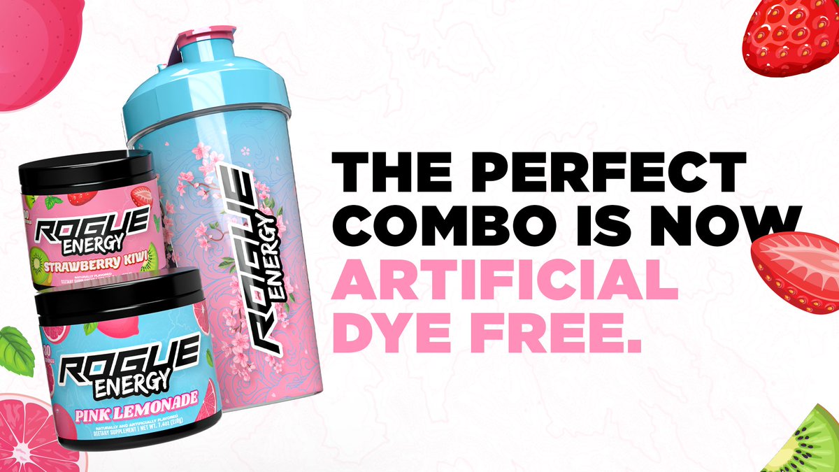 TheRogueEnergy's tweet photo. 🍓🍋 “The perfect combo doesn’t exi…” 👀🔥

Strawberry Kiwi + Pink Lemonade are now artificial dye free. Same amazing flavors, cleaner formula. ⚡💧

Tubs:
https://t.co/PsNbfP3oKl

Sakura Shaker:
https://t.co/WKmTx5UoTn https://t.co/MTY5uS7c3j