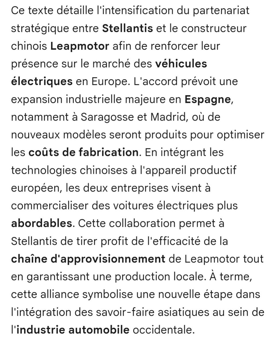 BeachleL's tweet photo. @CFECGC veille et vous informe
#automotive
#cfecgc

Auto Infos (site web) 
lundi 11 mai 2026 -
Stellantis franchit une nouvelle étape avec le chinois Leapmotor en ouvrant ses usines espagnoles à de nouvelles productions de véhicules https://t.co/3suv3j8JWE