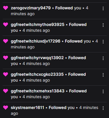 Itsxki_VT's tweet photo. @TwitchSupport @Twitch What do I do if I was just follower botted for like 200 followers in like 0.2 seconds?? Why didnt you stop them https://t.co/iBjaj5rFaQ