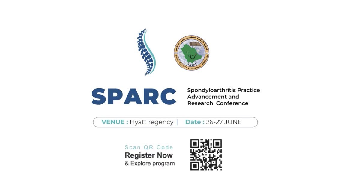 YassirDa's tweet photo. يسعدني دعوتي كمتحدث في مؤتمر SPARC

والذي يضم نخبة من المتخصصين في أمراض التهاب الفقار اللاصق لمناقشة التطورات والتحديات الهامة في هذا المجال
@AnkylosingSpon1 https://t.co/Pg7s4g3Z74