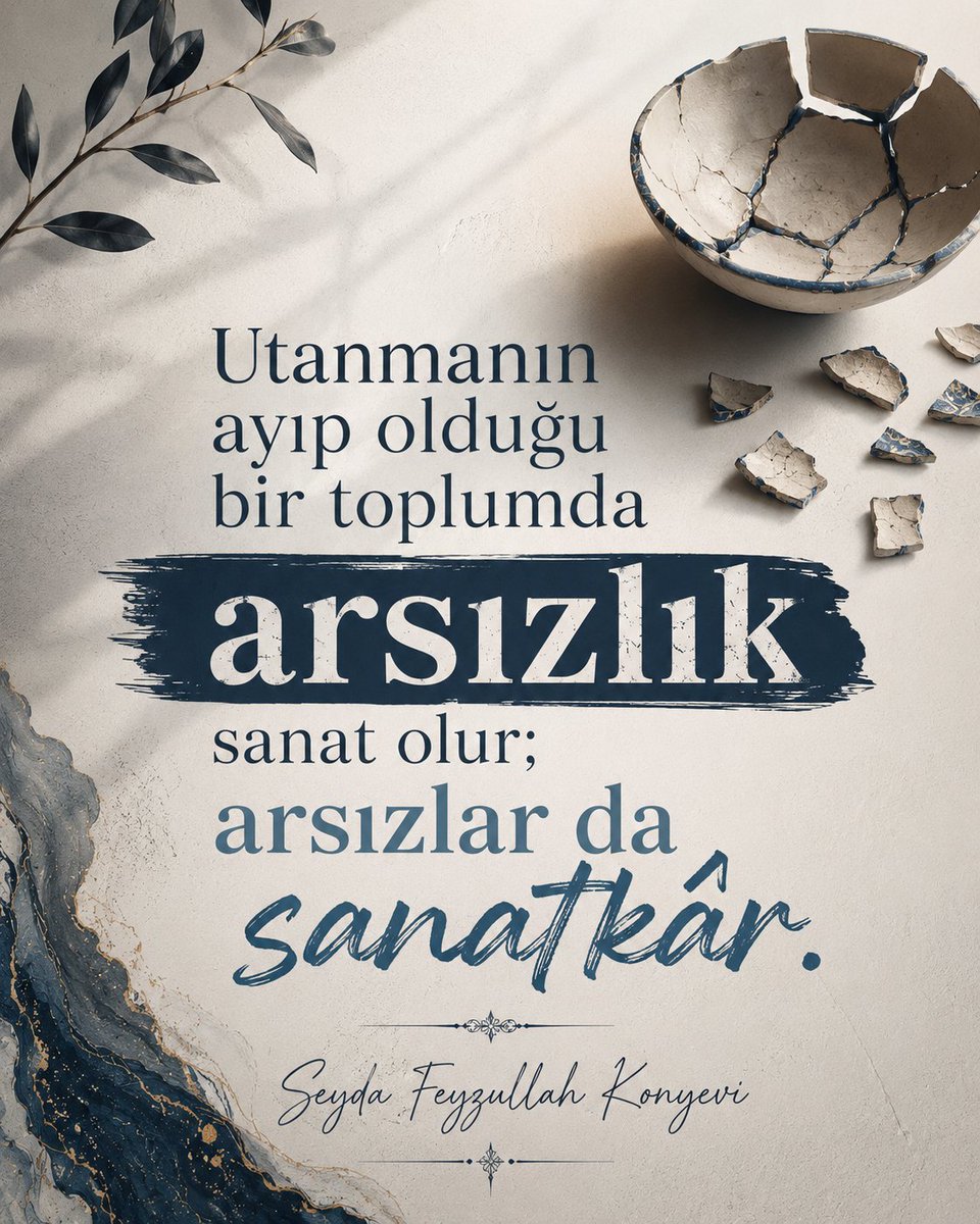 Utanmanın ayıp olduğu bir toplumda arsızlık sanat olur; arsızlar da sanatkâr.