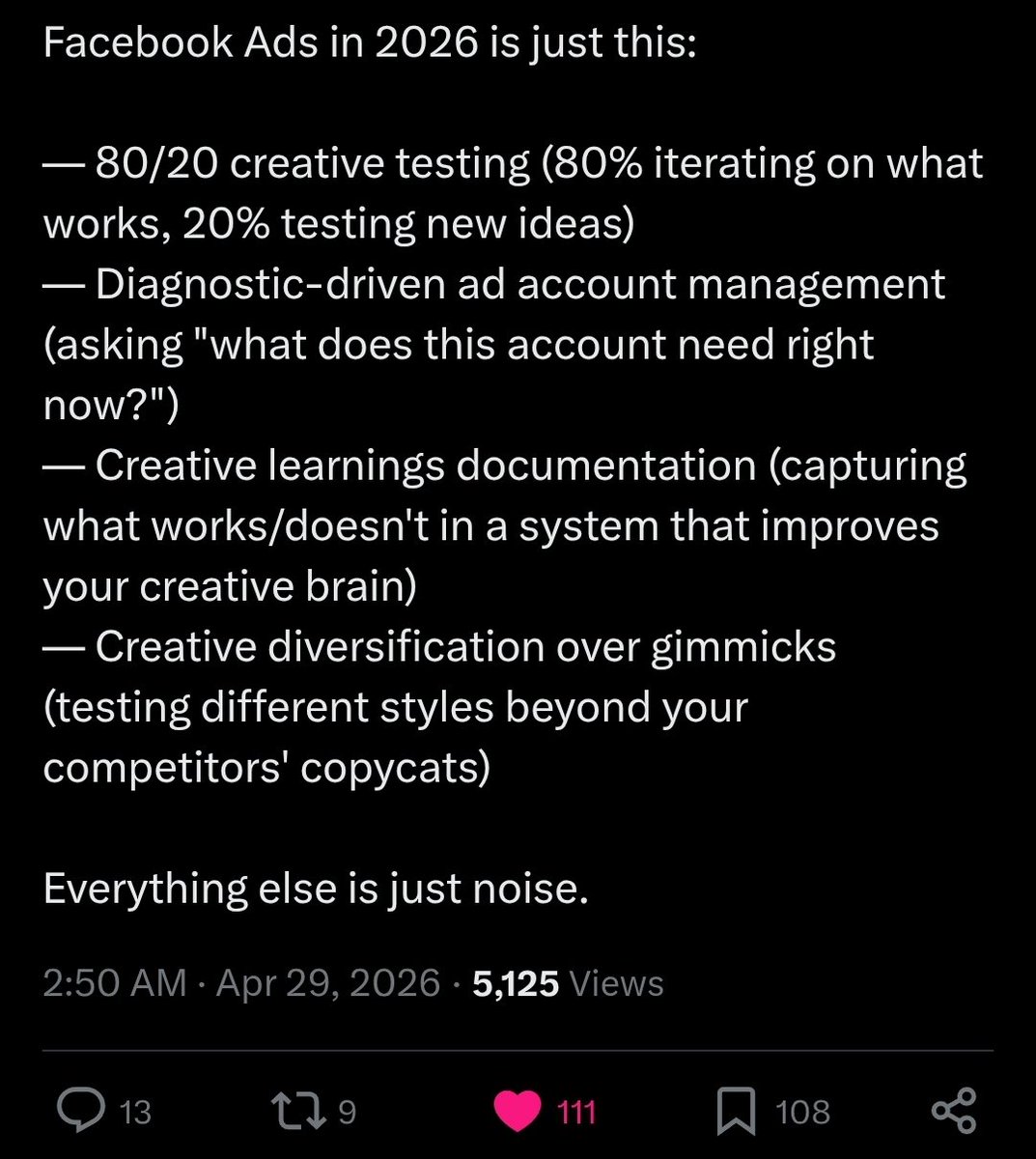 WritingMagnate's tweet photo. CLIENT W POST 🔥🔥

Breakdown why it did well:

CLEAR HOOK
> Keyword "Facebook Ads" 
> Number "2026"
> Sound simple and it'll work like magic

HYPHENS
> Amateurs = "Hyphens is AI slop" 
"Won't work"
> Pros = "Hyphens sting more" 
"You are trying too hard to be seen" 
"Shows you are confident with the sauce you are feeding them"

CLARIFIED IN (BRACKETS)
> So they know what ain't noise
> Giving them more than they expect