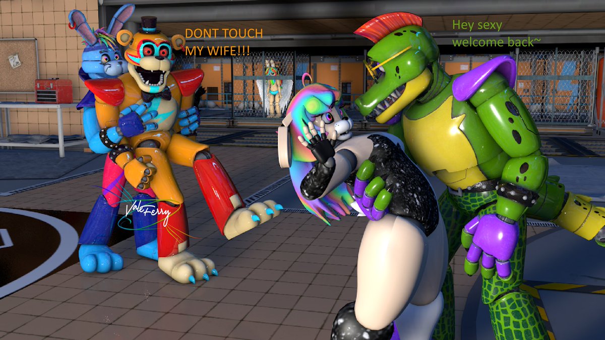 valeferrati's tweet photo. Well, yes, I have a new model!!!
A huge thank you to the modeler who asked to remain anonymous, and especially to my boyfriend @Troy87_art  who modified her muzzle 

she is super sexy now 

bonus part on my nsfw account~

#glamrockfreddy #valeddy #marriedcoupple #securitybreach https://t.co/RCEK9eUjOD