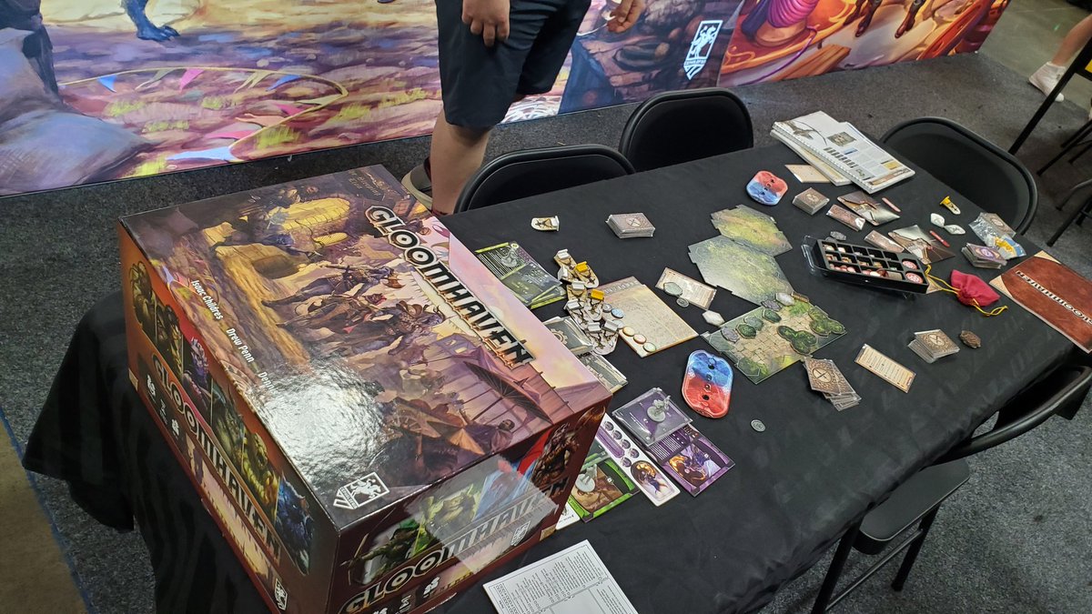 TheBoardello's tweet photo. Finally tried Gloomhaven at #Origins last year!

I'm sure the entire experience is different from a combat demo since it's a legacy game. But what we tried was still neat.

#boardgames #tabletopgaming https://t.co/symrVYf1gn