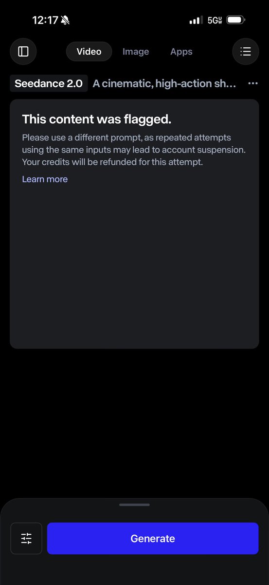 awellend91's tweet photo. @ariaxawan Cool video and prompt.  I think I might have to ditch @runwayml and find another place to use Seedance. Next to impossible to create anything like this on it. https://t.co/Sn05vswSlt