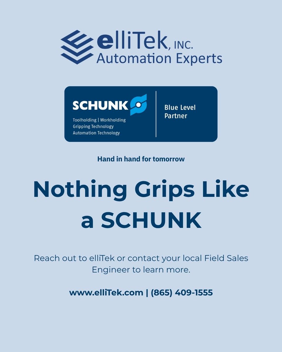 elliTek_Inc's tweet photo. NEW from @SCHUNKInc 🤖

The new CGP Universal Gripper delivers reliable, economical gripping for handling, assembly, and machine-building applications. 🔧

Reach out to @elliTek_Inc to discuss where the CGP could fit into your application. https://t.co/CUg7vIPLSs