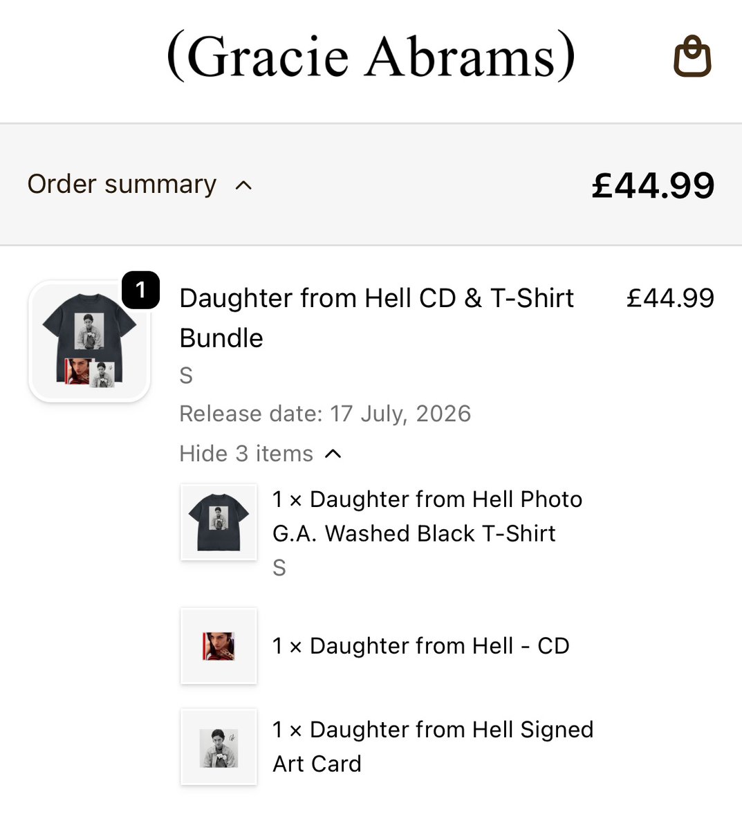 7766_ash's tweet photo. @gracieabrams SECURED!!! https://t.co/fBTHvA3w8r